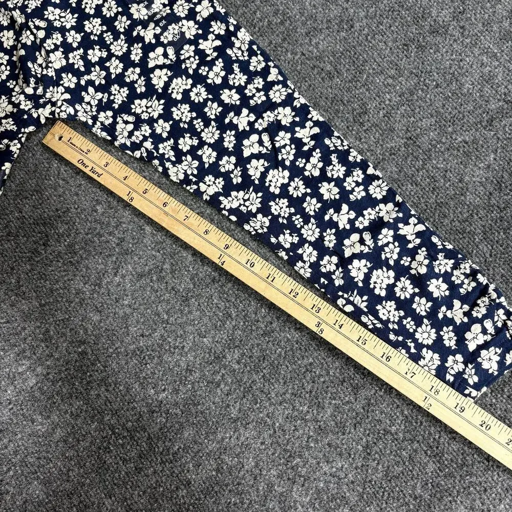Polo Ralph Lauren Joggers Girls 6X Blue Floral Elastic French Terry